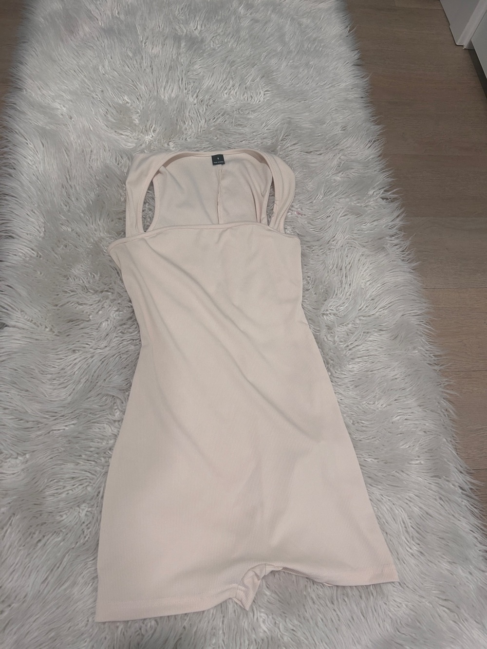 Sleeveless Cream Bodycon Mini romper